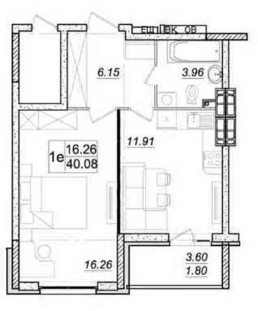 Оренда Квартира 1-кімнатна, 19/25 поверх на Приміська вул., 24 