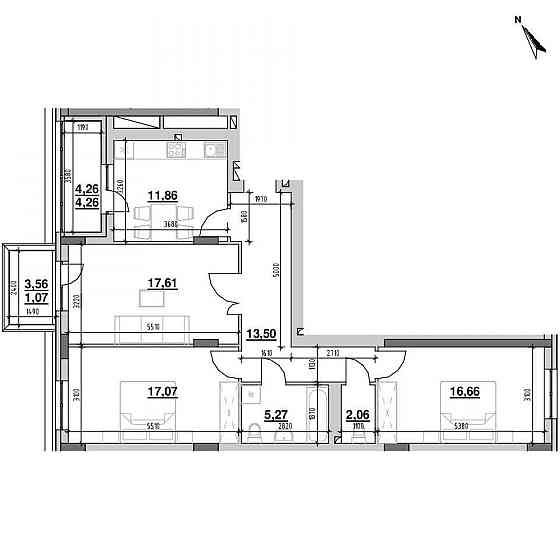 Продаж Квартира 3-кімнатна, 1/12 поверх на вул. Гніздовського Якова Львів