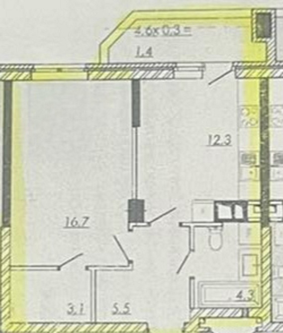 1к  44м2 в ЖК " Real Park" Одесса - изображение 5
