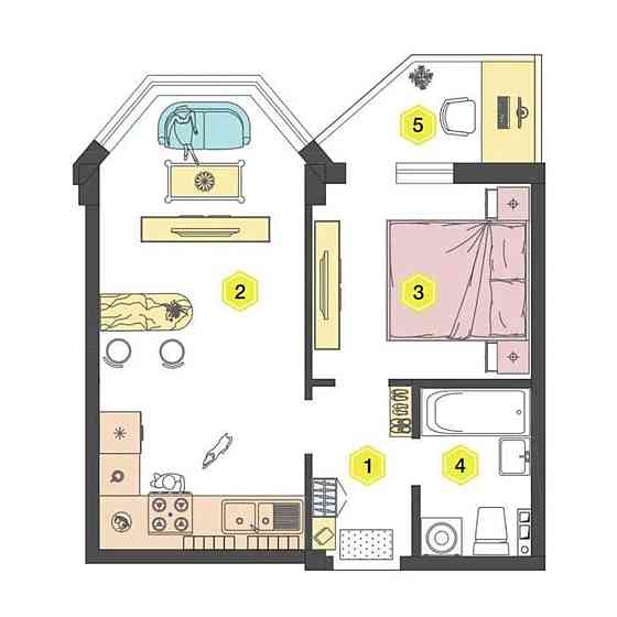 Продаж Квартира 1-кімнатна, 8/9 поверх на Товарный переулок, 1 Одесса