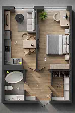 Продаж Квартира 1-кімнатна, 5/12 поверх на вул. Ленкавського Івано-Франківськ