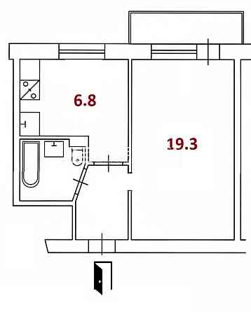 Продаж Квартира 1-кімнатна, 4/5 поверх на вул. Харківське шосе Київ