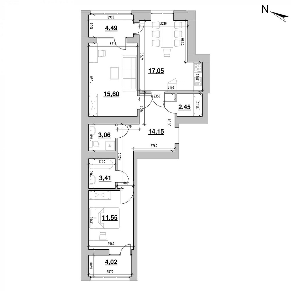 Продаж Квартира 2-кімнатна, 1/12 поверх на вул. Залізнична Львів - фото 2