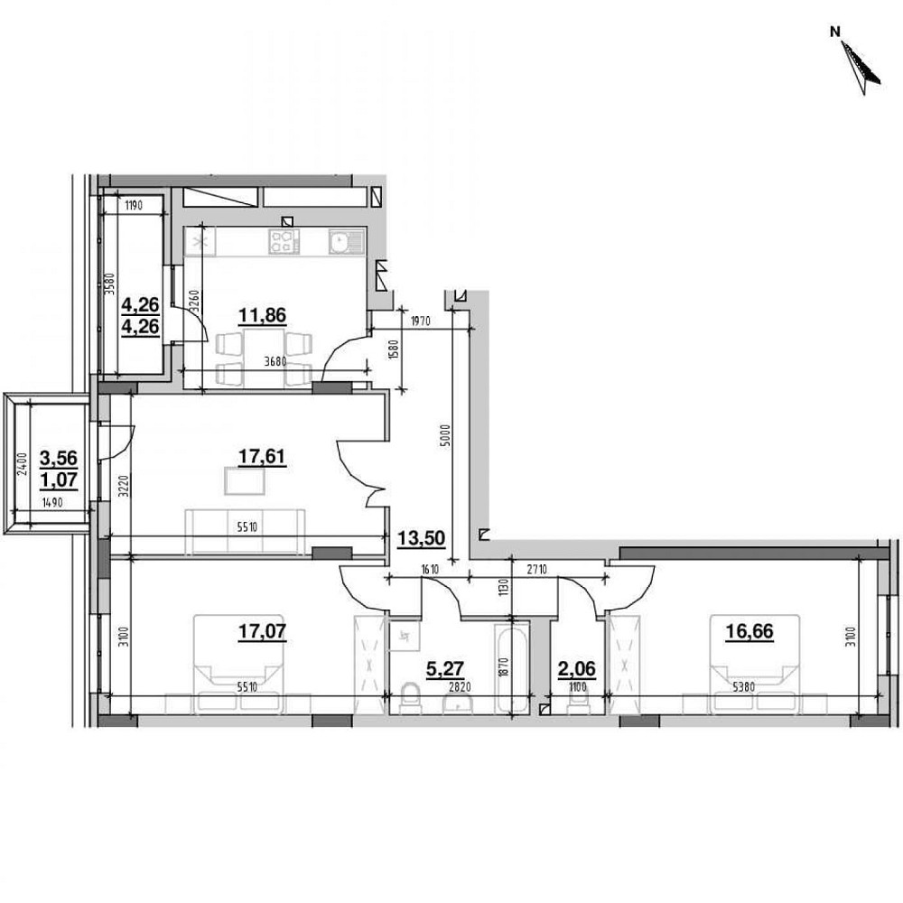 Продаж Квартира 3-кімнатна, 1/12 поверх на вул. Рудненська Львів - фото 9
