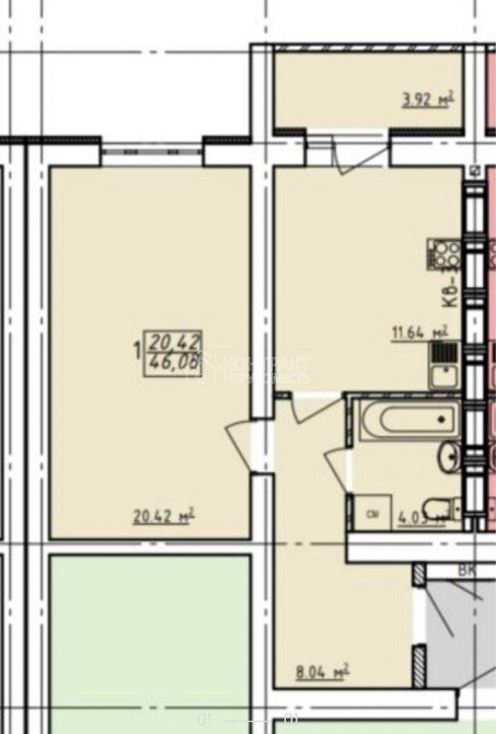 Продаж Квартира 1-кімнатна, 16/16 поверх на вул. Заливна Харків - фото 7