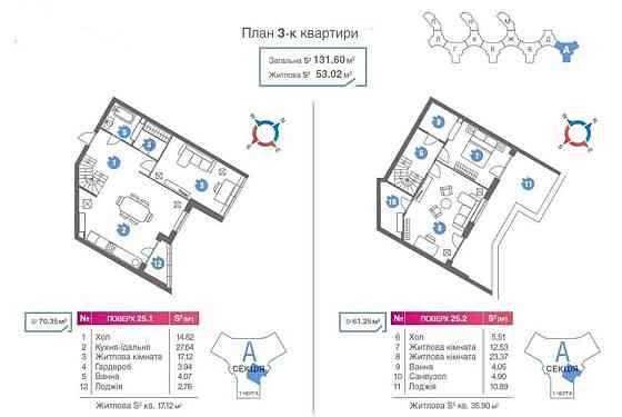 Продаж Квартира 3-кімнатна, 25/26 поверх на Новопольова вул., 2 Киев