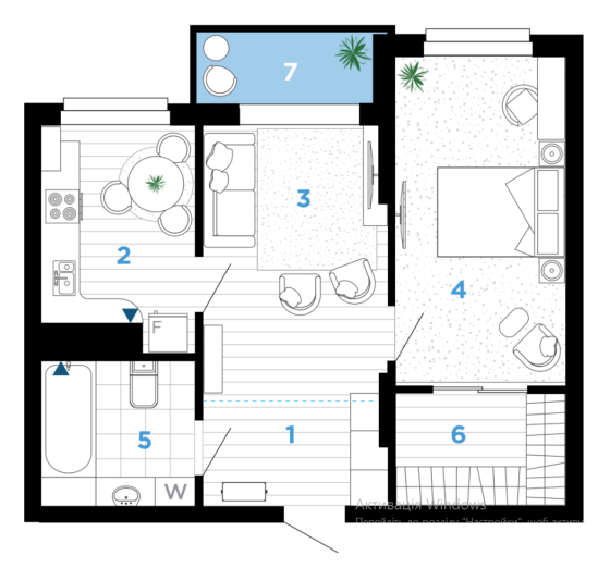 Продаж Квартира 2-кімнатна, 11/12 поверх на Південний б-р Ivano-Frankivs'k