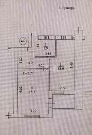 Продаж Квартира 1-кімнатна, 6/9 поверх на вул. Борткевича Харьков