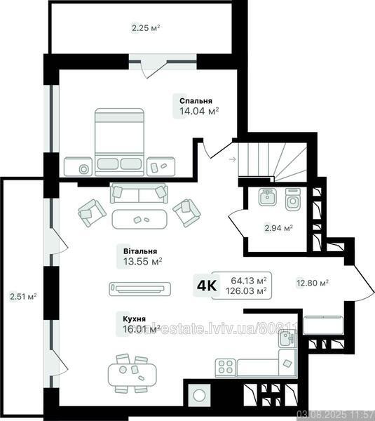 Продаж 4к Квартира 126 кв.м Пимоненка, 5В Львов - изображение 10