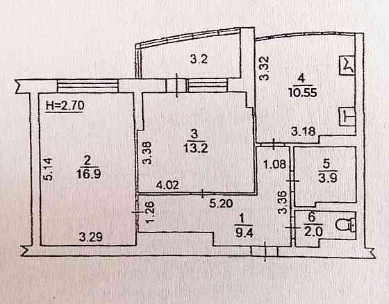 Продаж Квартира 2-кімнатна, 5/25 поверх на Георгія Нарбута, 1а Киев