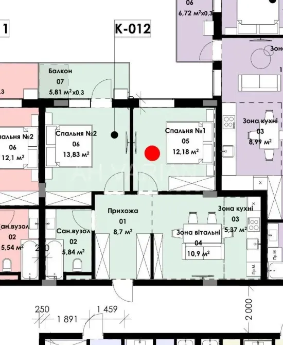 For sale 2-room Apartment 59 sq.m Богдана Хмельницького Mynai - photo 3