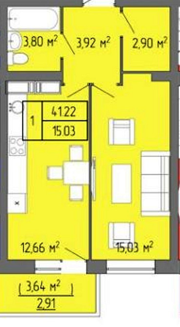 Однокомнатная квартира в ЖК Акварель 3 на Пишоновской Одеса - фото 16