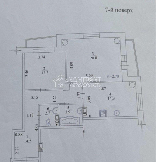Продаж 2к Квартира 74 кв.м Цілиноградська вул. Харьков - изображение 7