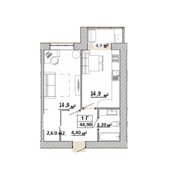 Продаж Квартира 1-кімнатна, 12/14 поверх Івано-Франківськ - фото 4