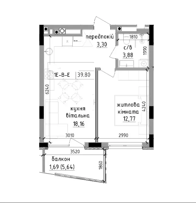 Продажа 1к Квартира 43.75 кв.м Lizrome Ужгород - изображение 1