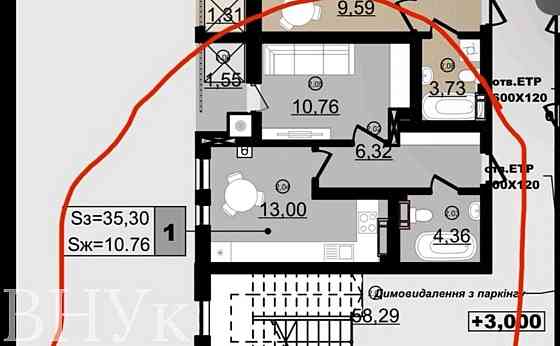 Продаж Квартира 1-кімнатна, 10/10 поверх на Карпатської України Ужгород