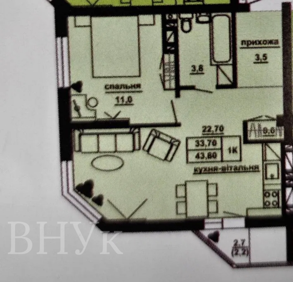 Продаж Квартира 1-кімнатна, 5/16 поверх на Вул Тарнавського Тернополь - изображение 12