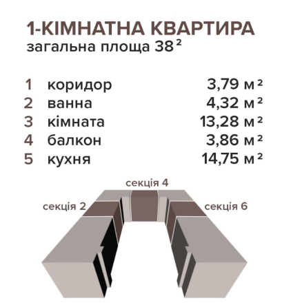 Квартира від забудовника 1 кімн. 38 кв.м 2/10 пов. Новобудова Івано-Франківськ Нова Івано-Франківськ