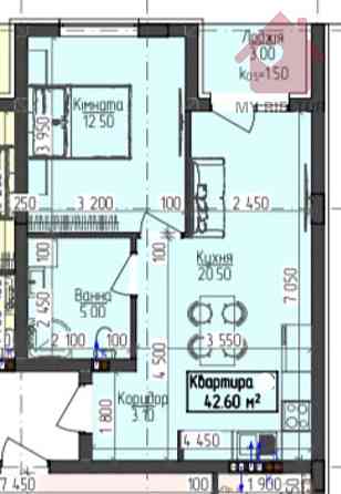 Продаж Квартира 1-кімнатна, 1/3 поверх на Центральна, 5 