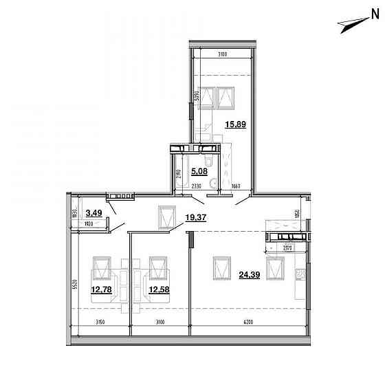 Продаж Квартира 3-кімнатна, 6/6 поверх на вул. Промислова Львов