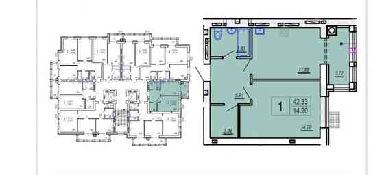 Продаж 1к Квартира 45 кв.м Грушевского Zhytomyr