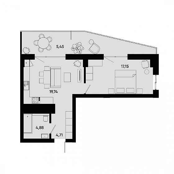 Продаж Квартира 1-кімнатна, 5/10 поверх на вул. Малоголосківська Львів
