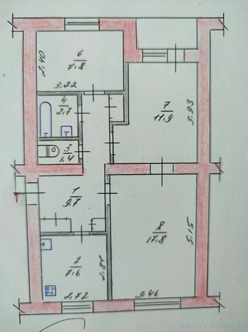 Продаж Квартира 3-кімнатна, 1/5 поверх на Покровська Житомир - фото 2
