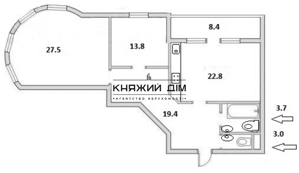 Продаж 3-х к.кв. по вул. Олівській 5, ЖК Сосновий Бір. м. Академмістечко Код об'єкту №:21144570 Київ - фото 13