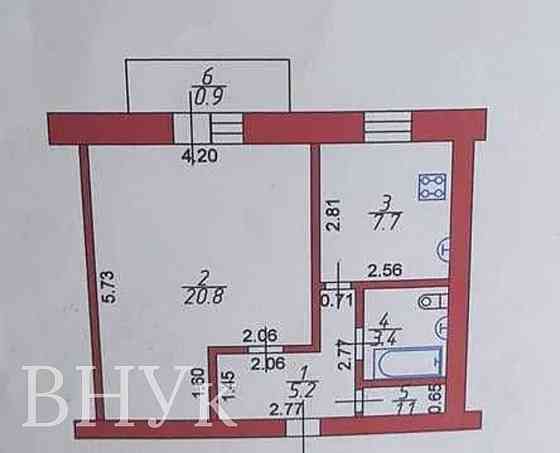 Продаж Квартира 1-кімнатна, 9/9 поверх на Перемоги Луцьк
