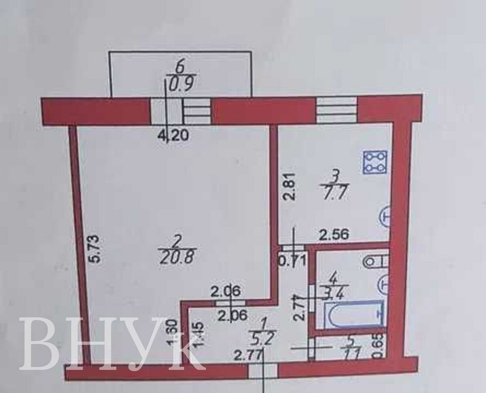 Продаж Квартира 1-кімнатна, 9/9 поверх на Перемоги Луцьк - фото 2
