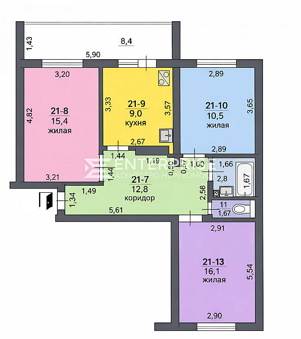 Продаж Квартира 3-кімнатна, 7/9 поверх на вул. Героїв полку «Азов» Kiev - photo 7