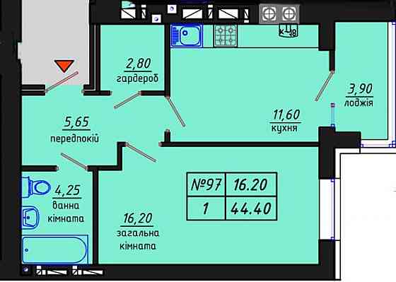 Продаж Квартира 1-кімнатна, 7/9 поверх на вул. Червоний Житомир