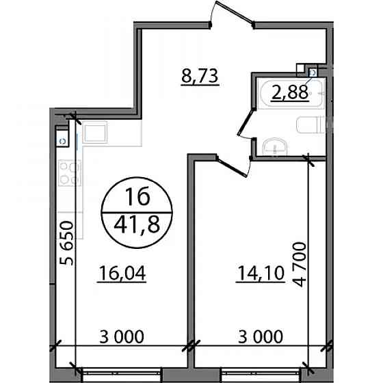 Продаж Квартира 1-кімнатна, 1/4 поверх на вул. Зелена бічна Басовка
