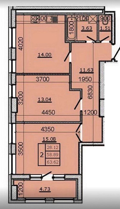 Продаж 2 кімнатної квартири/64 м.кв./ р-н Центр Тернопіль - фото 1