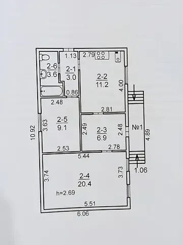 Продаж 1-поверховий   54.2 кв.м 3 кімн. на 7-а вул. Ялтинська 42А Миколаїв - фото 14