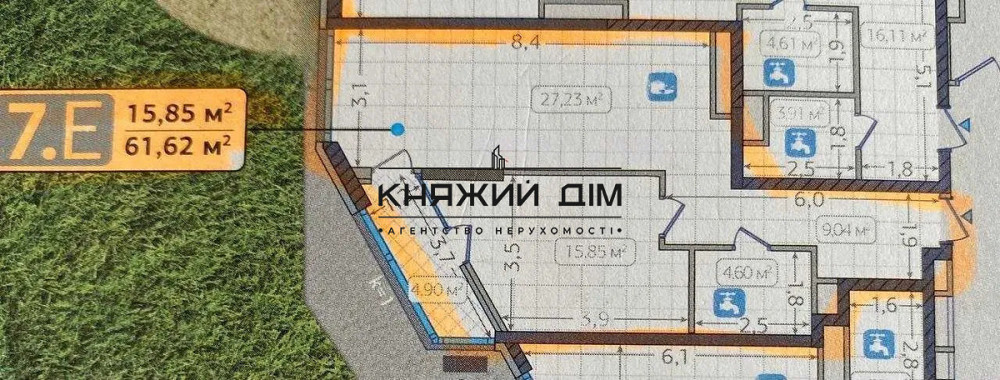 Продаж видової 1-кімнатної роздільної квартири в ЖК Зарічний, будинок 7, метро Славутич. № 21146537 Київ - фото 6