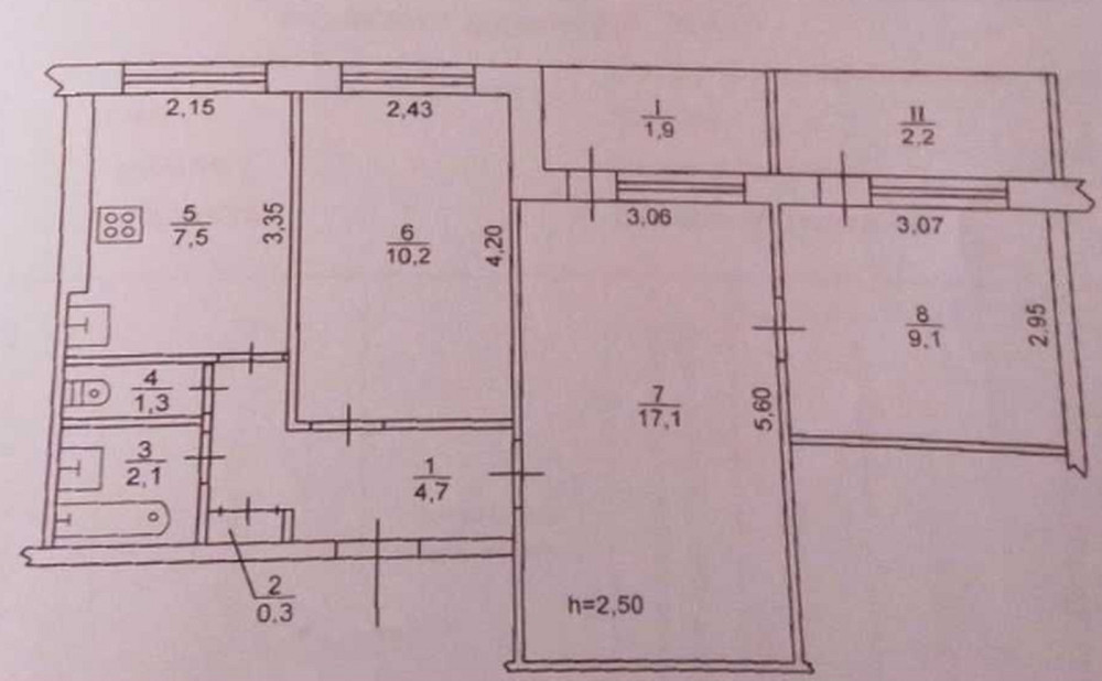 Продаж Квартира 3-кімнатна, 1/9 поверх на Косиора ул., 15 Дніпро - фото 18