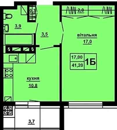 Продаж Квартира 1-кімнатна, 2/10 поверх Тернопіль