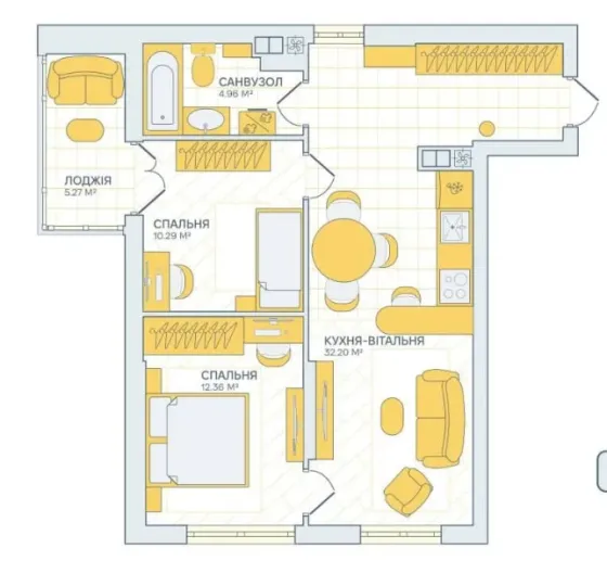 Продаж 2к Квартира 64.8 кв.м Smart Story Ужгород