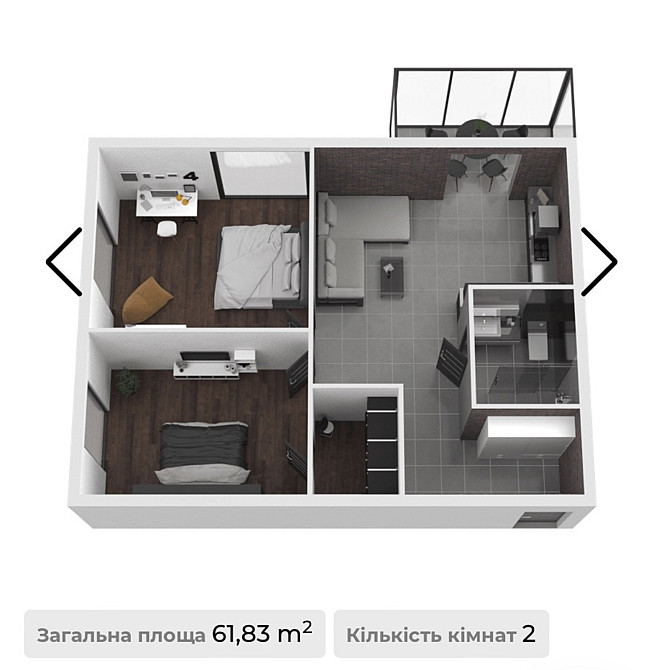 Продаж 2 кімнатної квартири, 62 м.кв., р-н Центр Тернопіль - фото 11