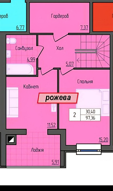 Продаж Квартира 3-кімнатна, 9/10 поверх на вул. Домбровського Zhytomyr - photo 2