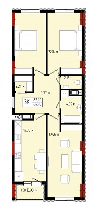 Продаж Квартира 3-кімнатна на Бельведерська-Ленкавського Івано-Франківськ - фото 4