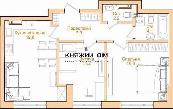 Продаж 2к Квартира 62 кв.м Тверской тупик Київ
