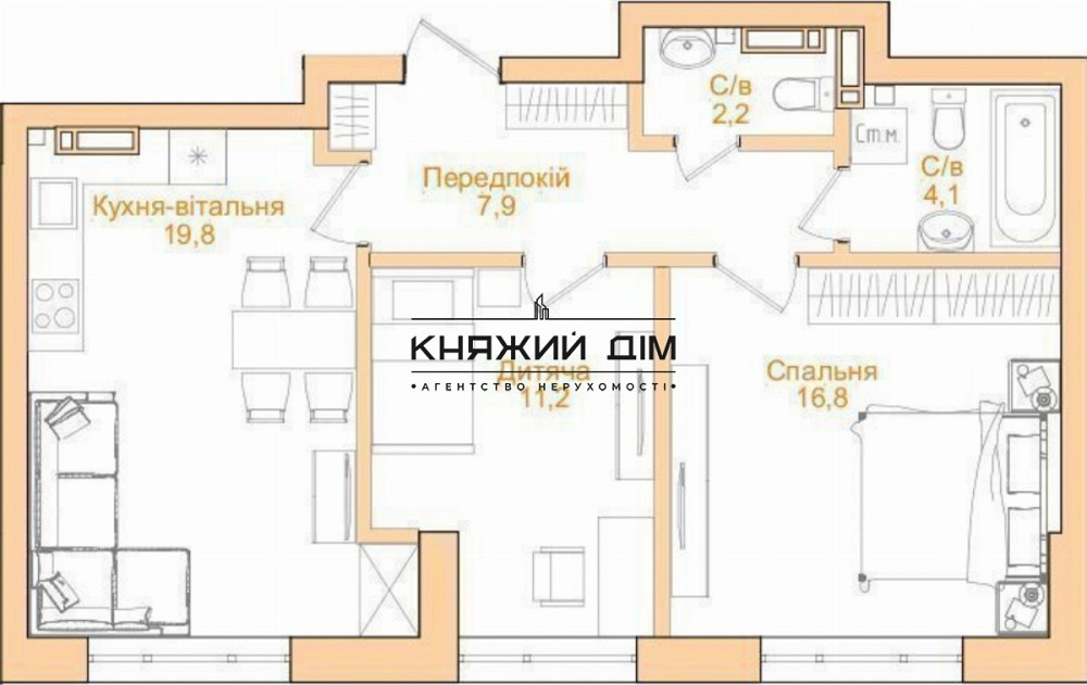 Продаж 2к Квартира 62 кв.м Тверской тупик Київ - фото 3