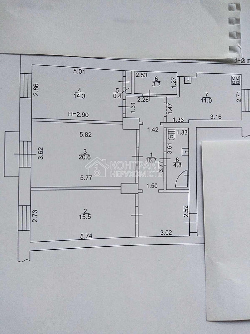 Продаж Квартира 3-кімнатна, 3/5 поверх на вул. Миру Харків - фото 2