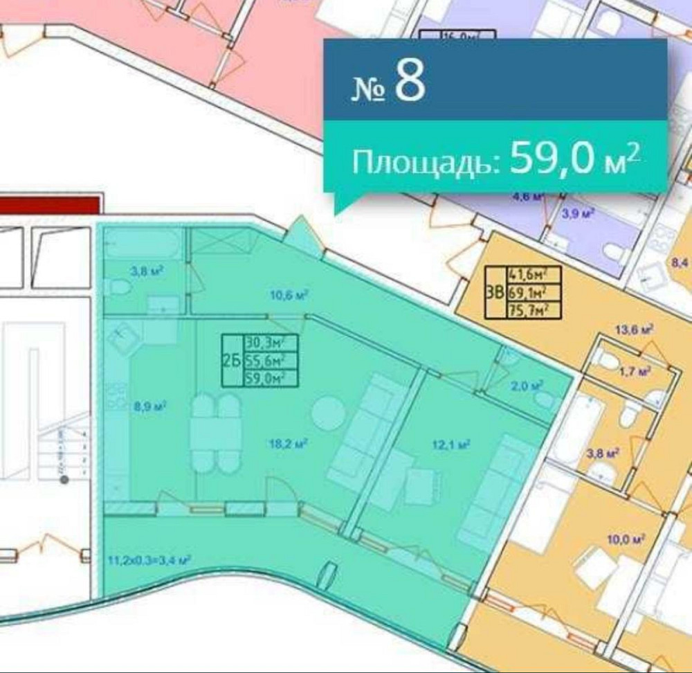 Продам 2х кімн квартиру в ЖК Аквамарин Одеса - фото 2