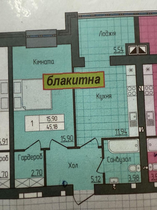 Продаж Квартира 1-кімнатна, 5/13 поверх на вул. Домбровського Zhytomyr - photo 1