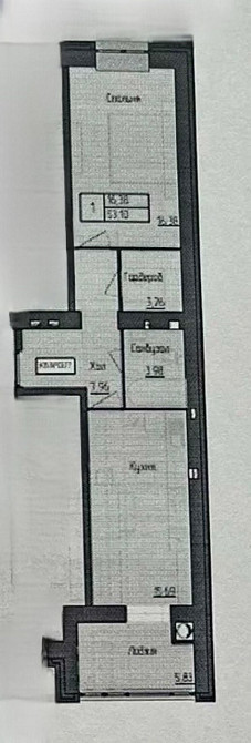 Продаж 1к Квартира 56 кв.м Домбровського Житомир - фото 1