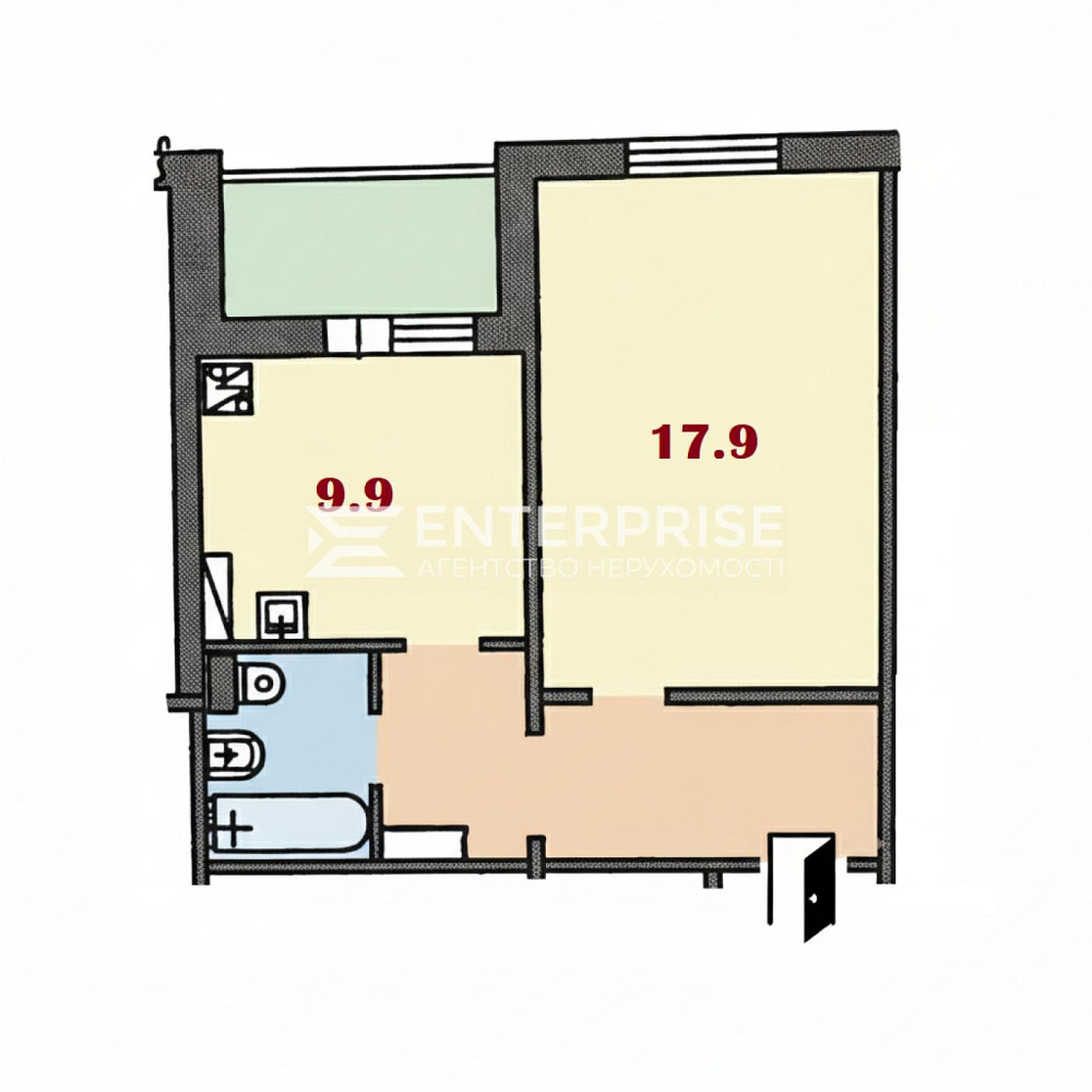 Продаж Квартира 1-кімнатна, 18/22 поверх на вул. Пчелки Елены Киев - изображение 8
