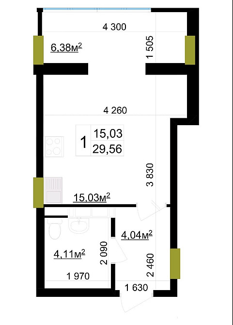 Продаж 1к Квартира 30 кв.м проспект Незалежності 29 Zhytomyr - photo 1